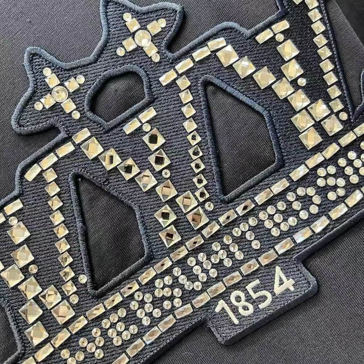 casual 3d Di*m*nd-embroidered t-shirt