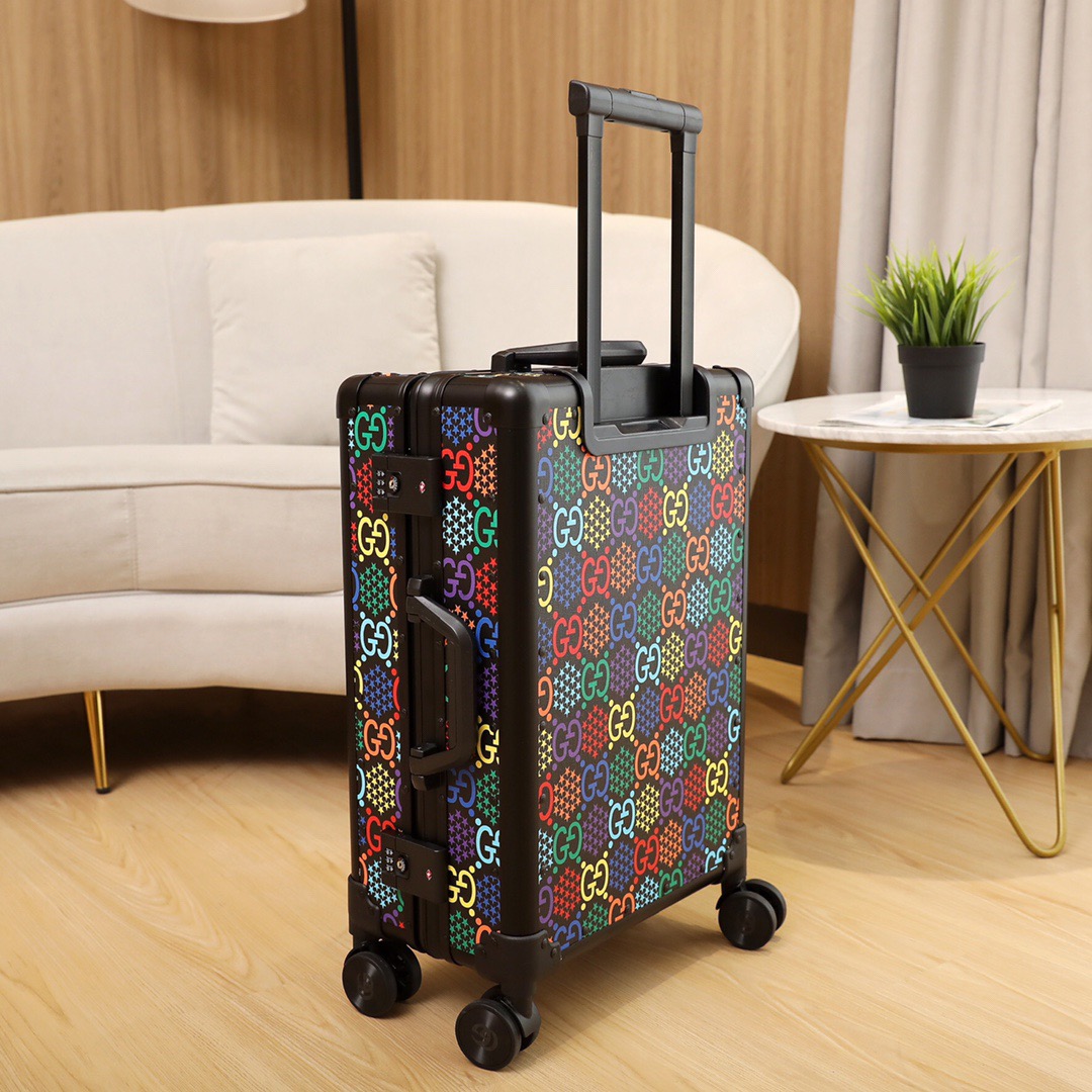 G*u*i luggage/vintage trolley case classic flower pattern aluminum frame size: 20 inches