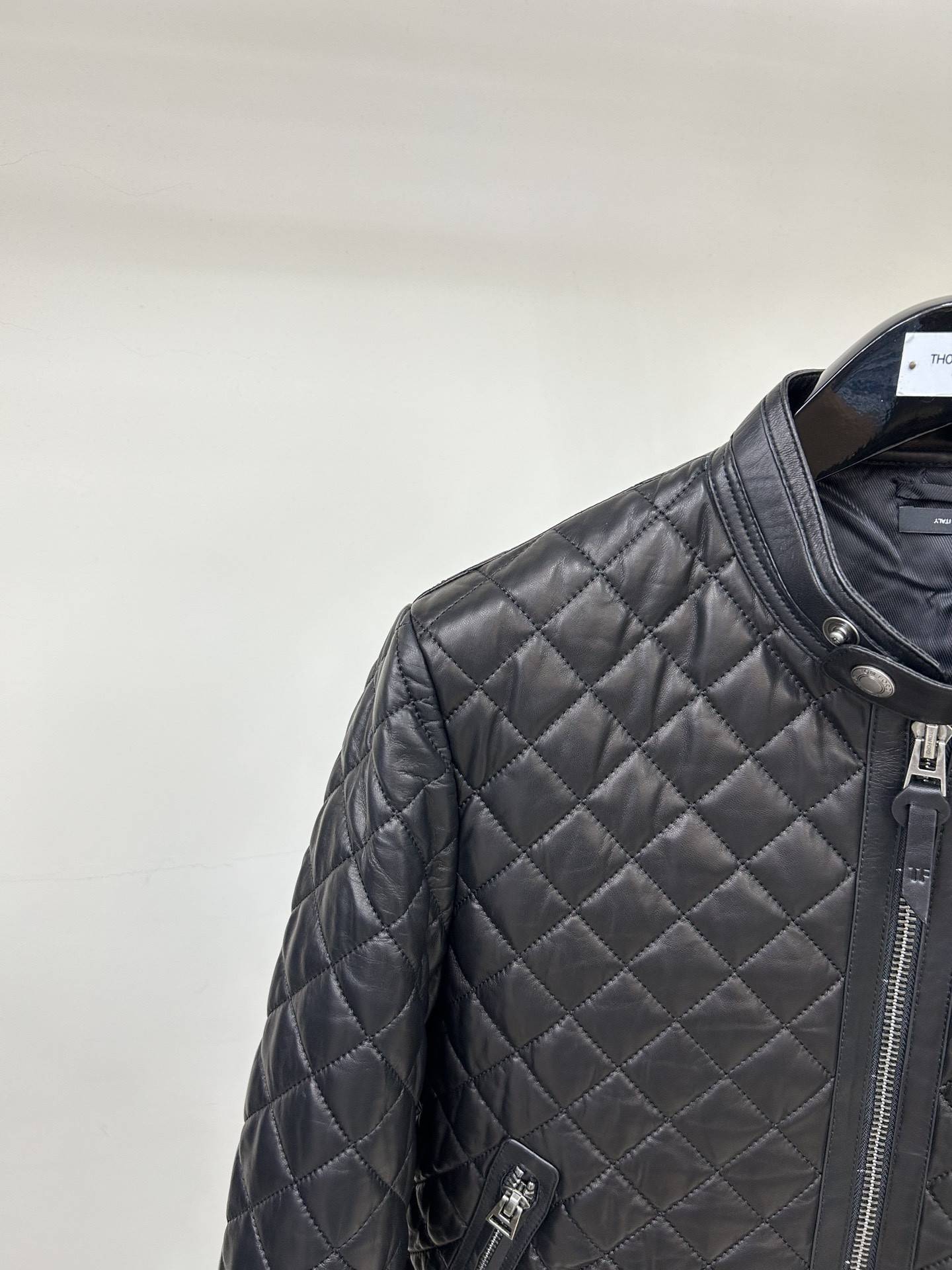 Tom Ford 23 catwalk style slim stand collar leather jacket