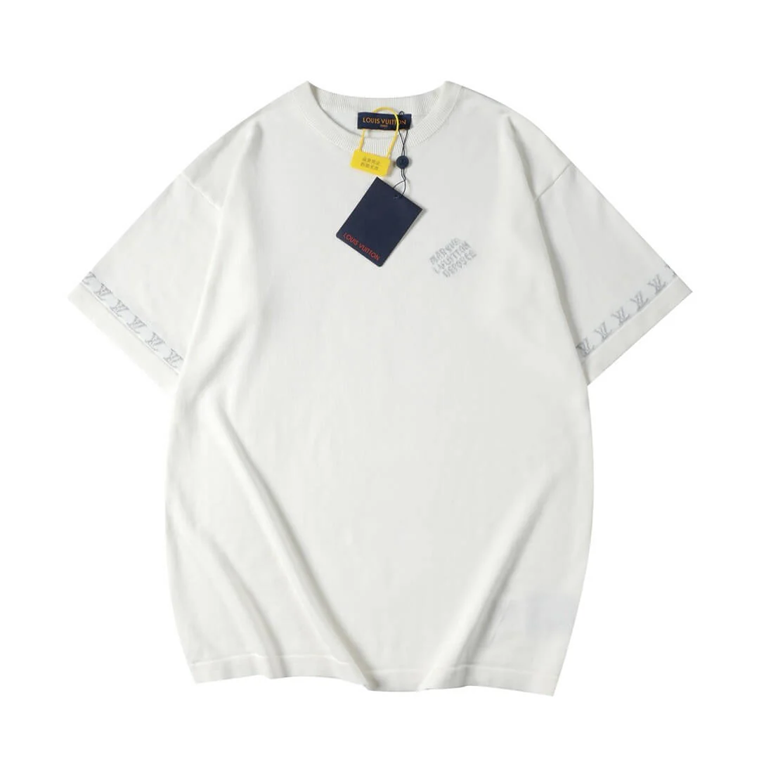 Letter Sleeve Knit T Shirt