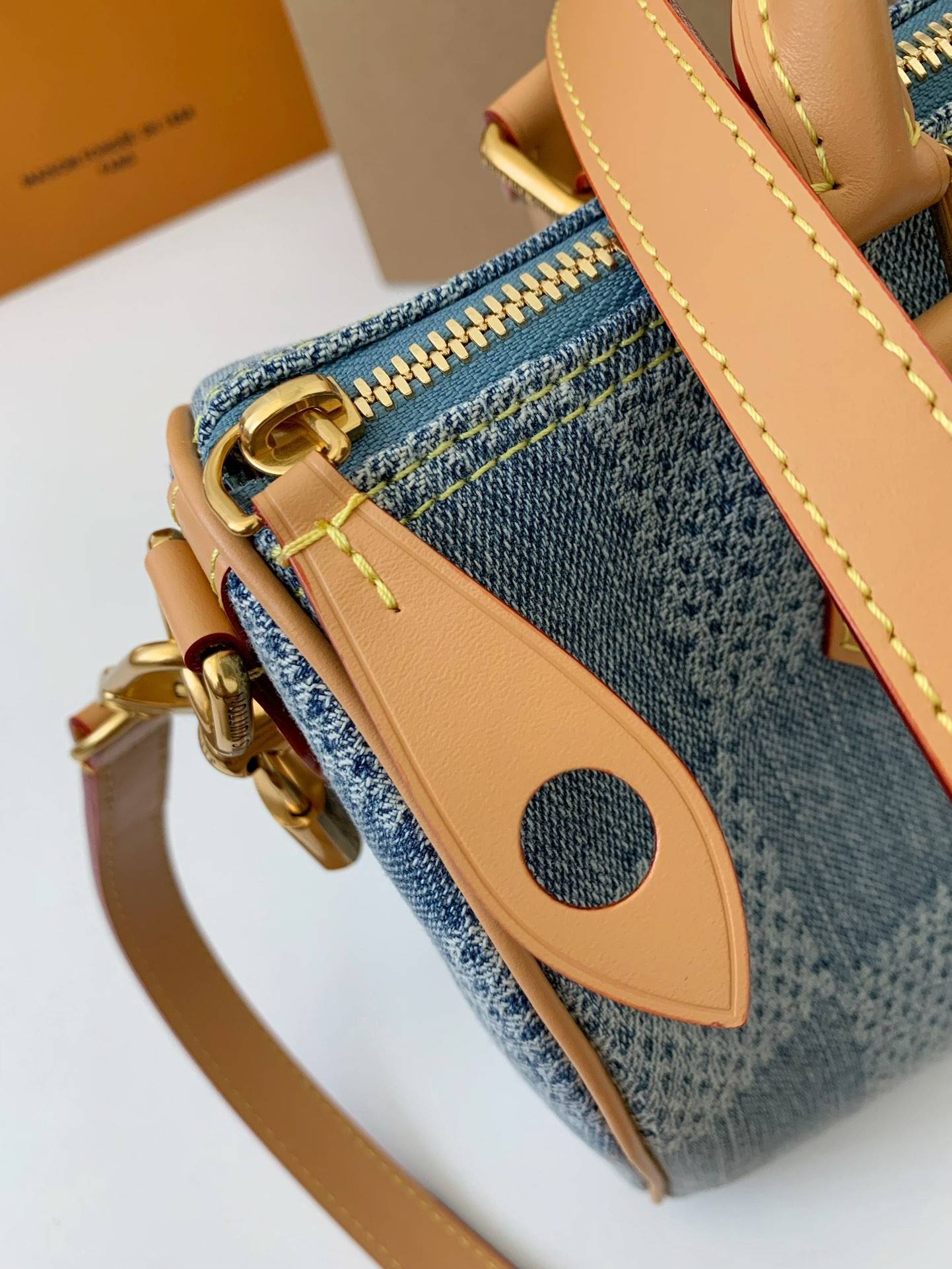 L*V The new SPEEDY 25bandouli ère tannin denim handbag N40700 Size:25*15*15cm