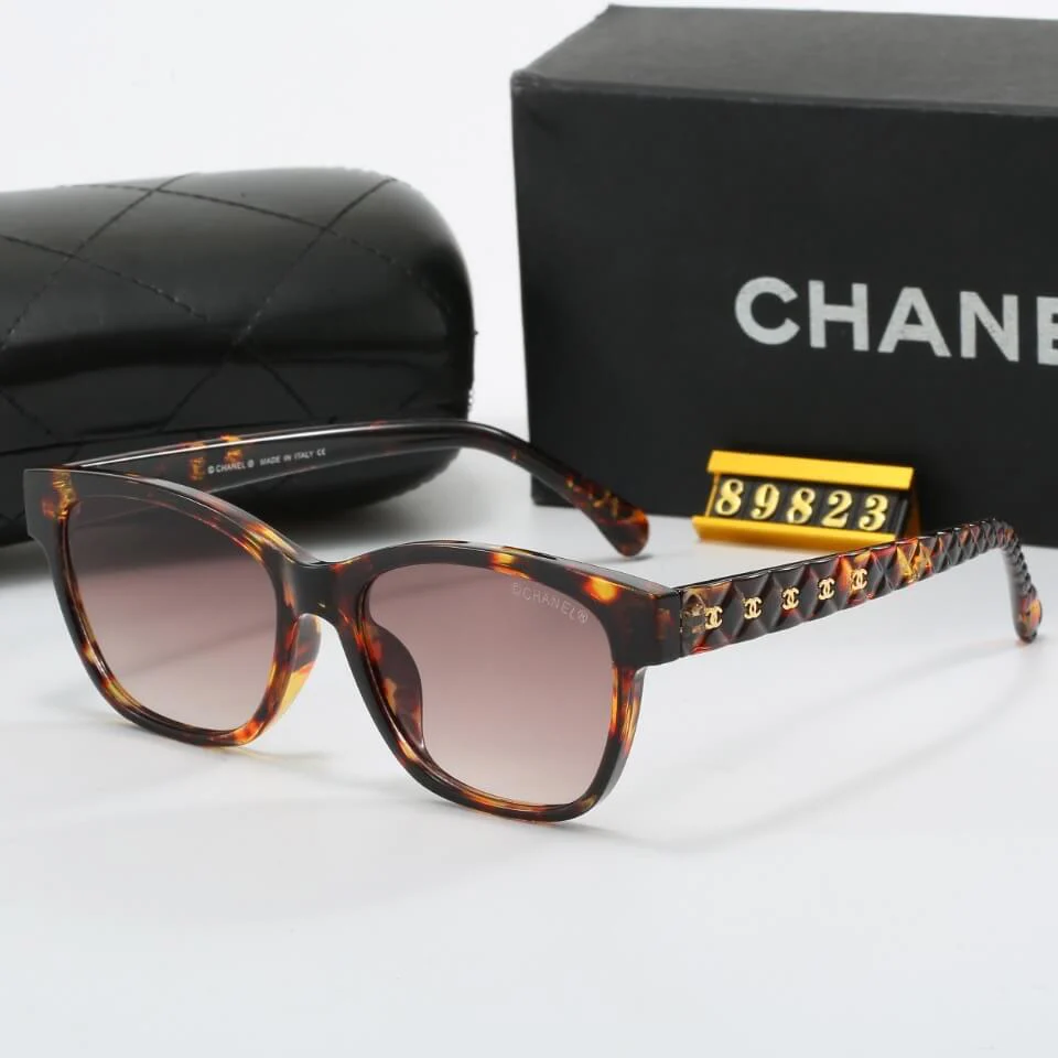 elegant style Di*m*nd pattern temple sunglasses