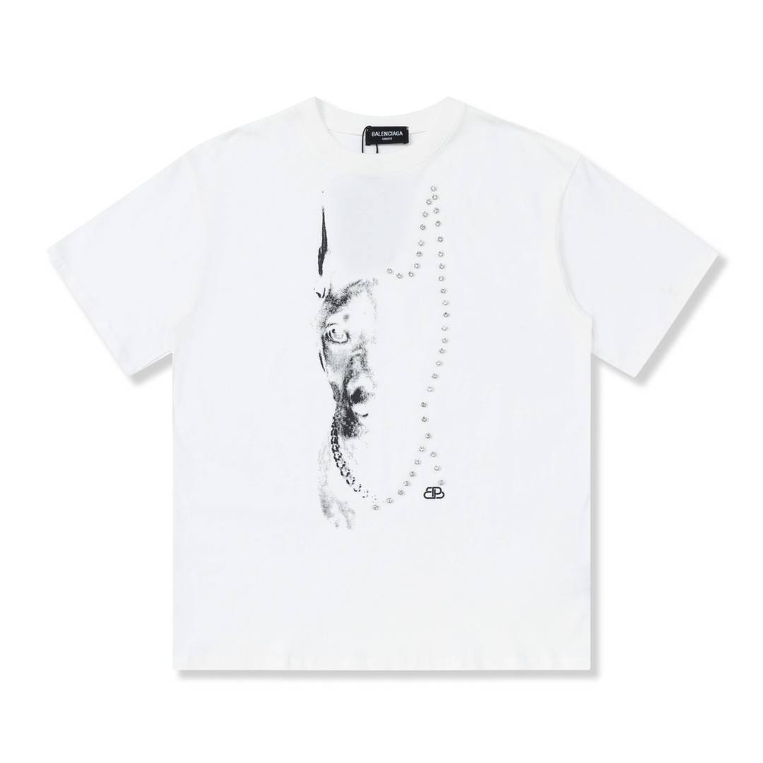Balenciaga 23Ss Drill Print Hound Design t-shirt