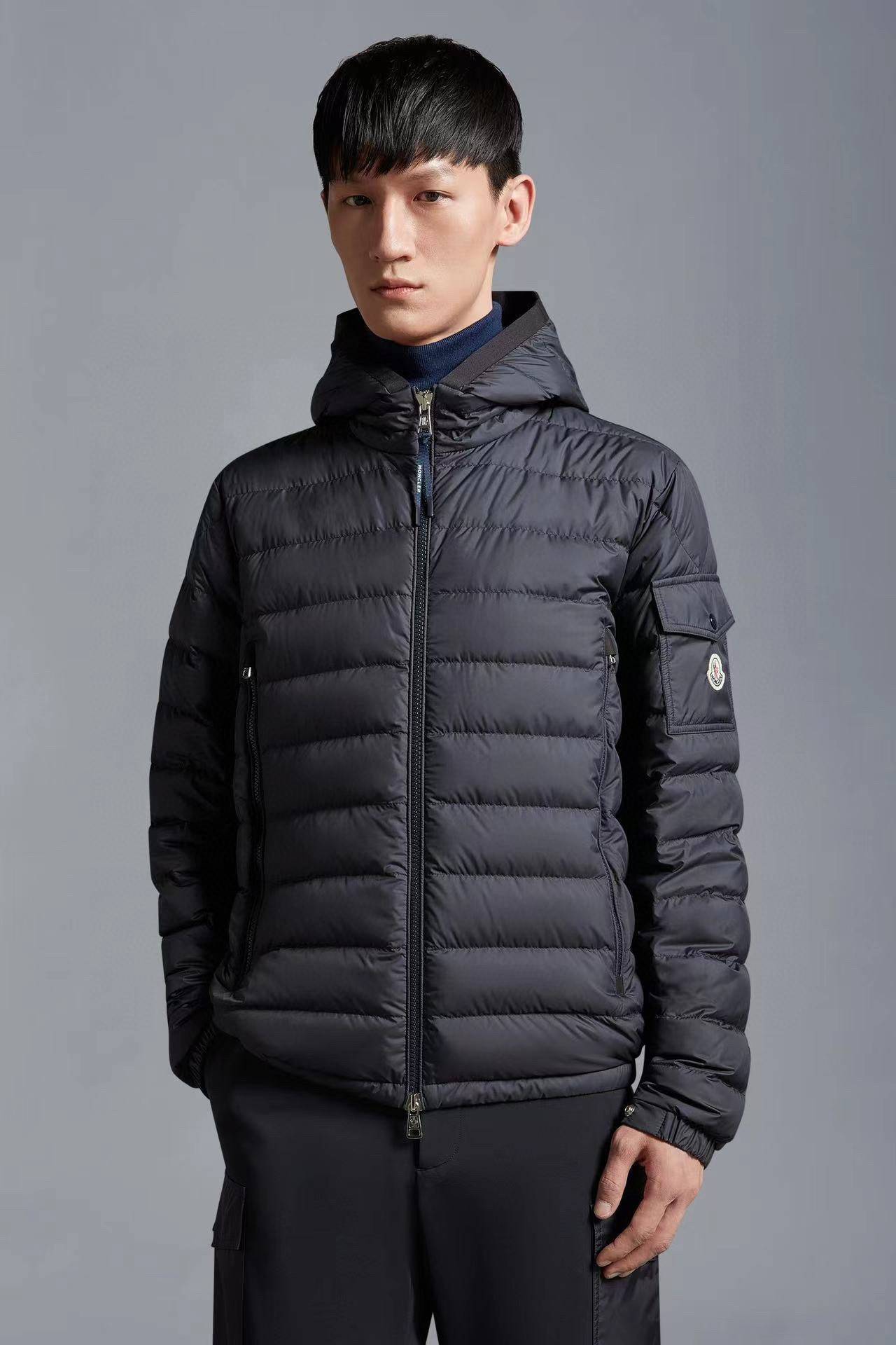 Moncler Short  men''s down jacket-black