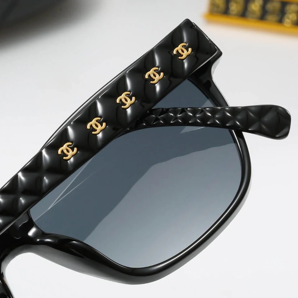 elegant style Di*m*nd pattern temple sunglasses
