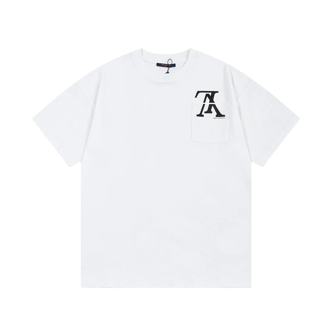 Pocket Reverse Letter Print T Shirt
