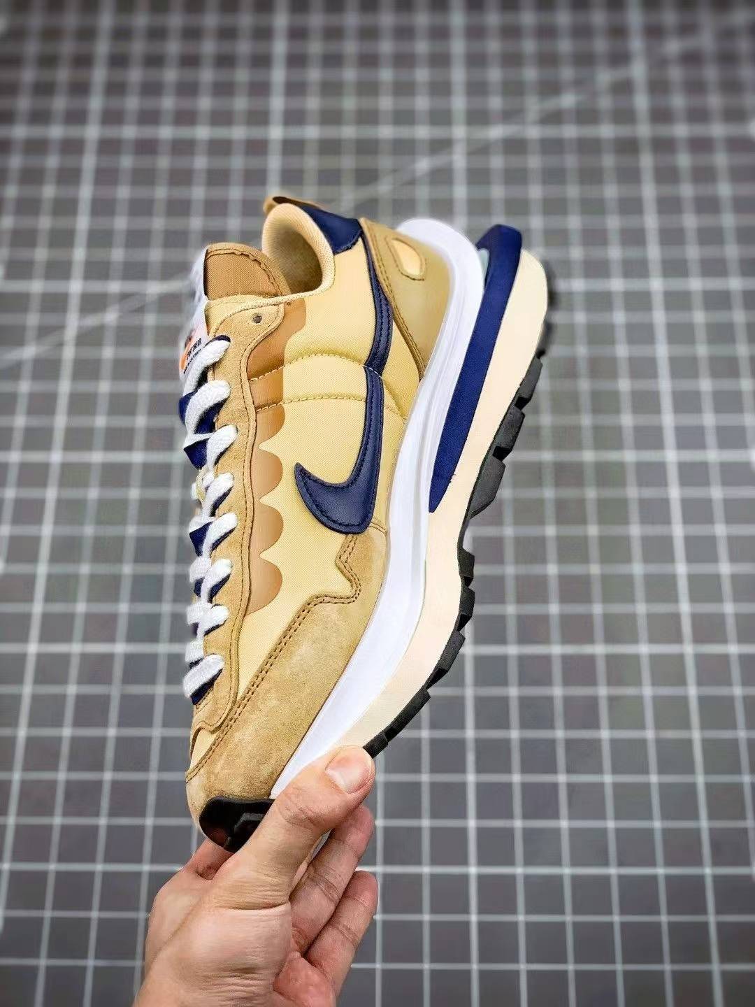 Sacai x Nike VaporWaffle sesame and blue void