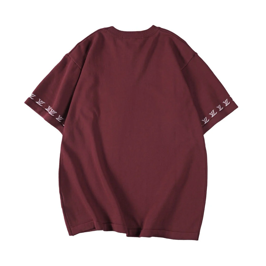 Letter Sleeve Knit T Shirt