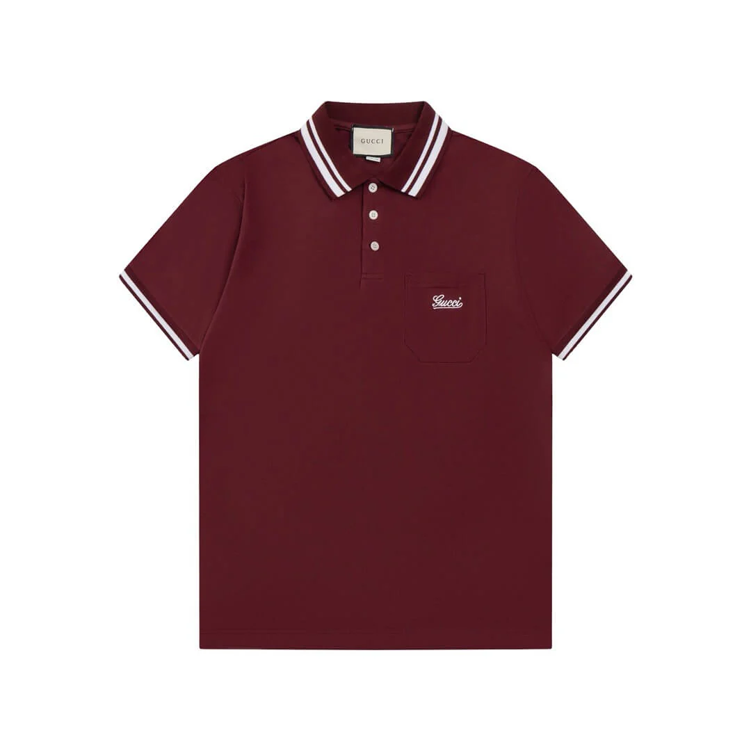 Letter Embroidery Polo T Shirt
