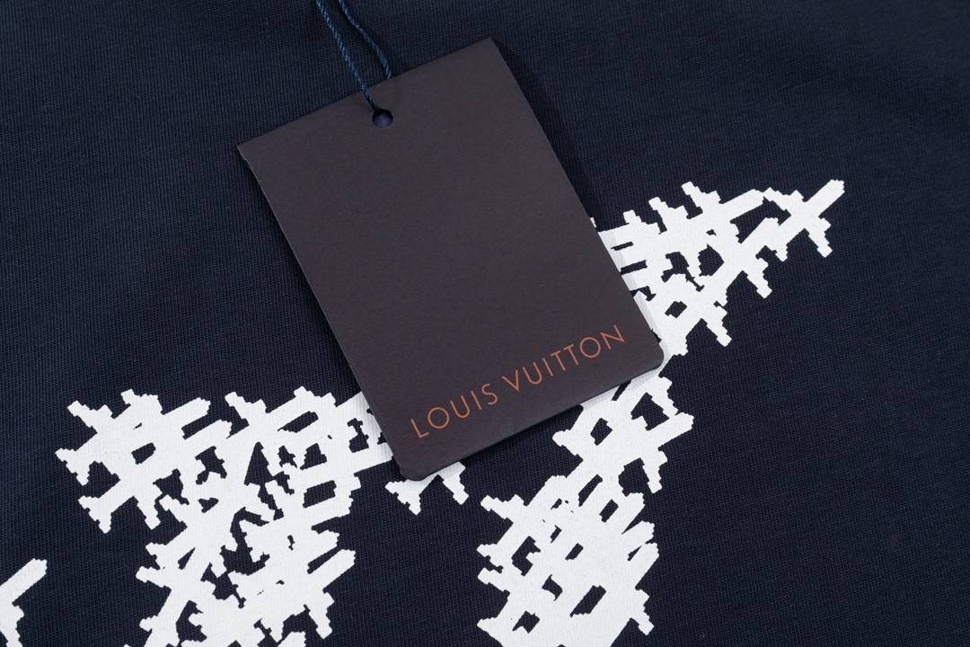 Louis Vuitton 23ss small plane full print pattern gold classic T-shirt