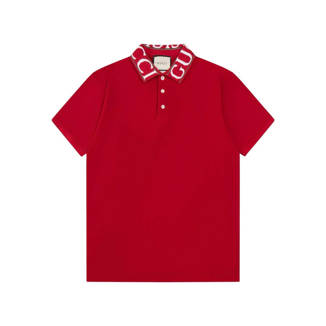 Neckline Letters Polo T Shirt
