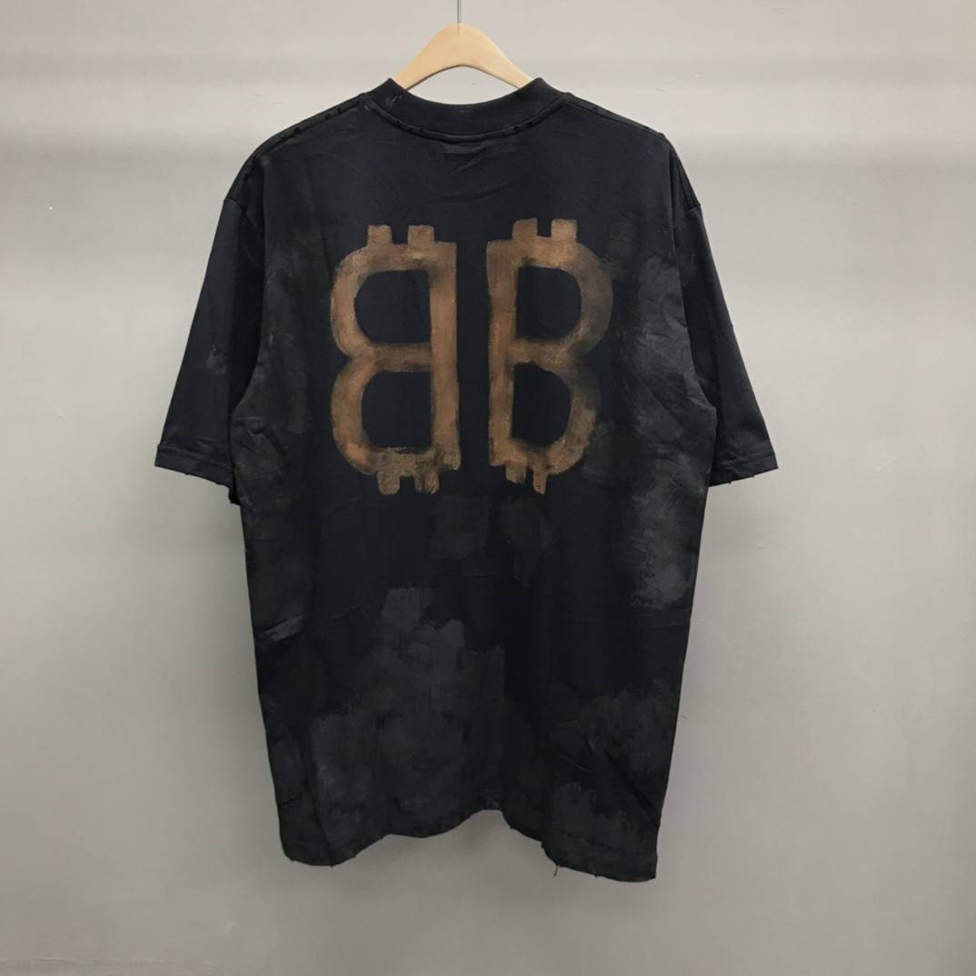 Balenciaga BB Industrial Cement Painted T-Shirt