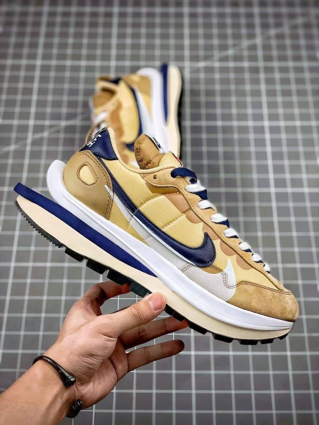 Sacai x Nike VaporWaffle sesame and blue void
