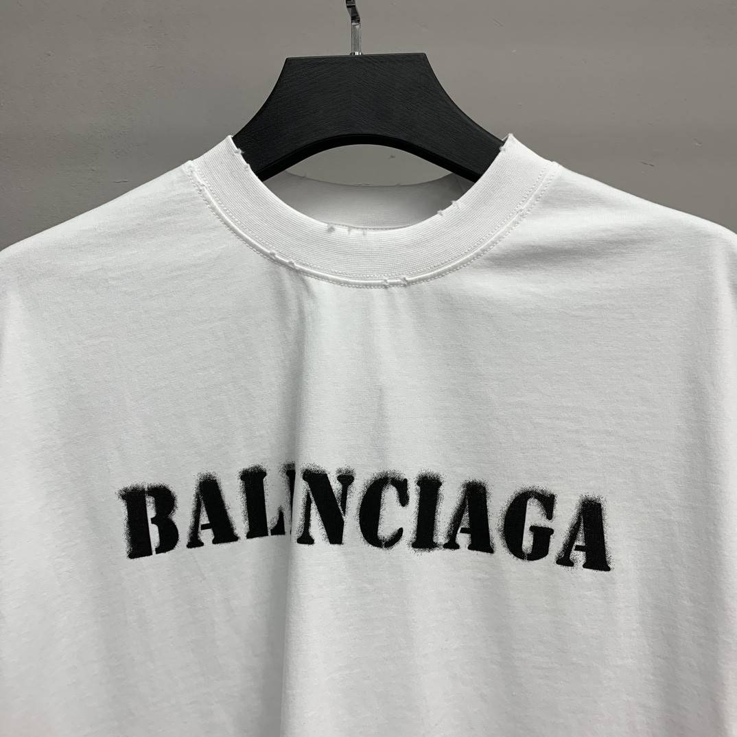 Balenciaga front and back T-shirt with blurred letters