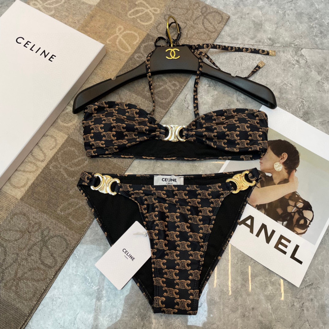 CELINE new elegant style old flower series bikini