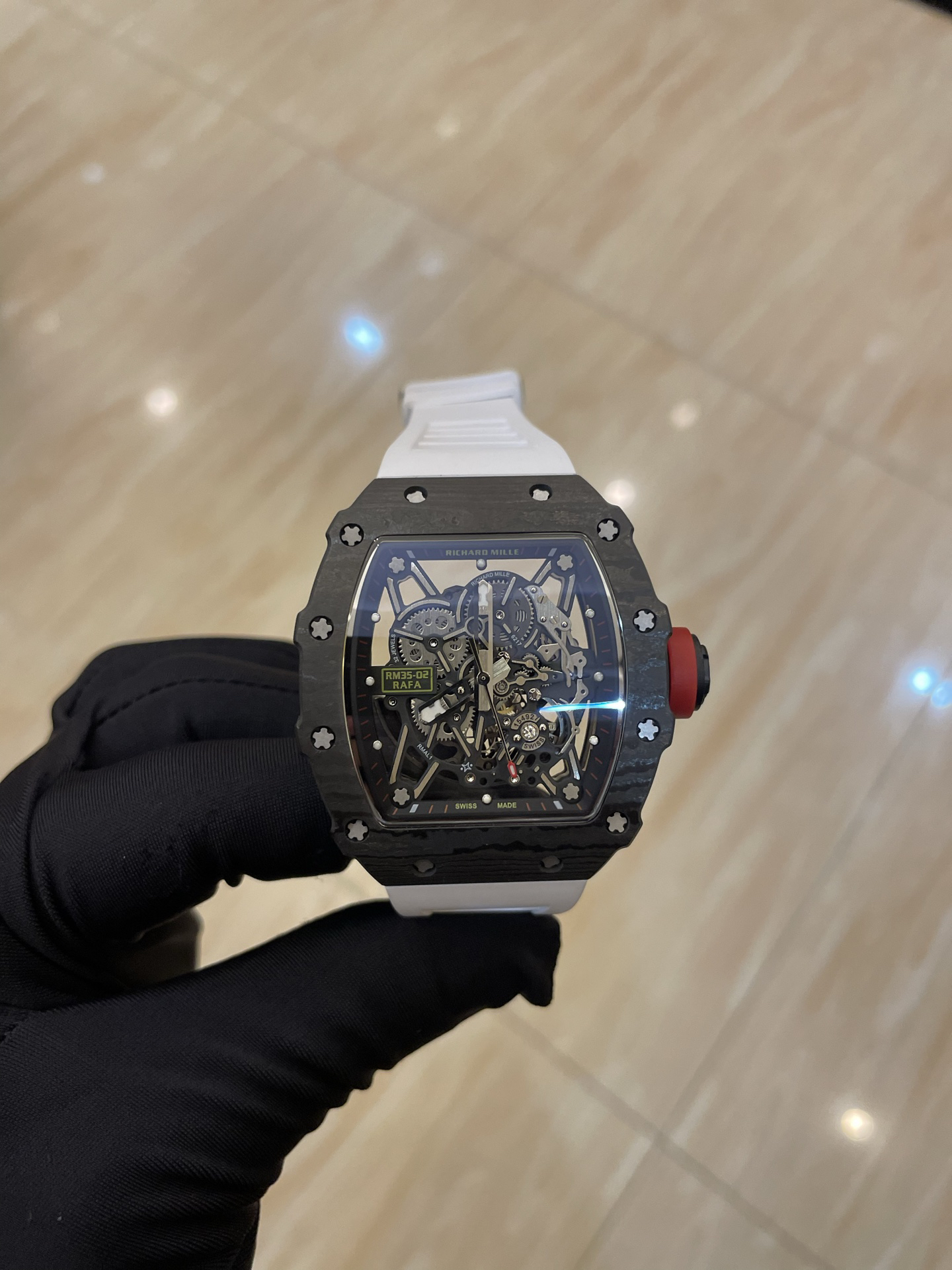 Richard Miller Ultimate Edition Integrated White Sapphire Shock Absorbing Movement RM35-02 Transparent Automatic Mechanical Integrated Movement