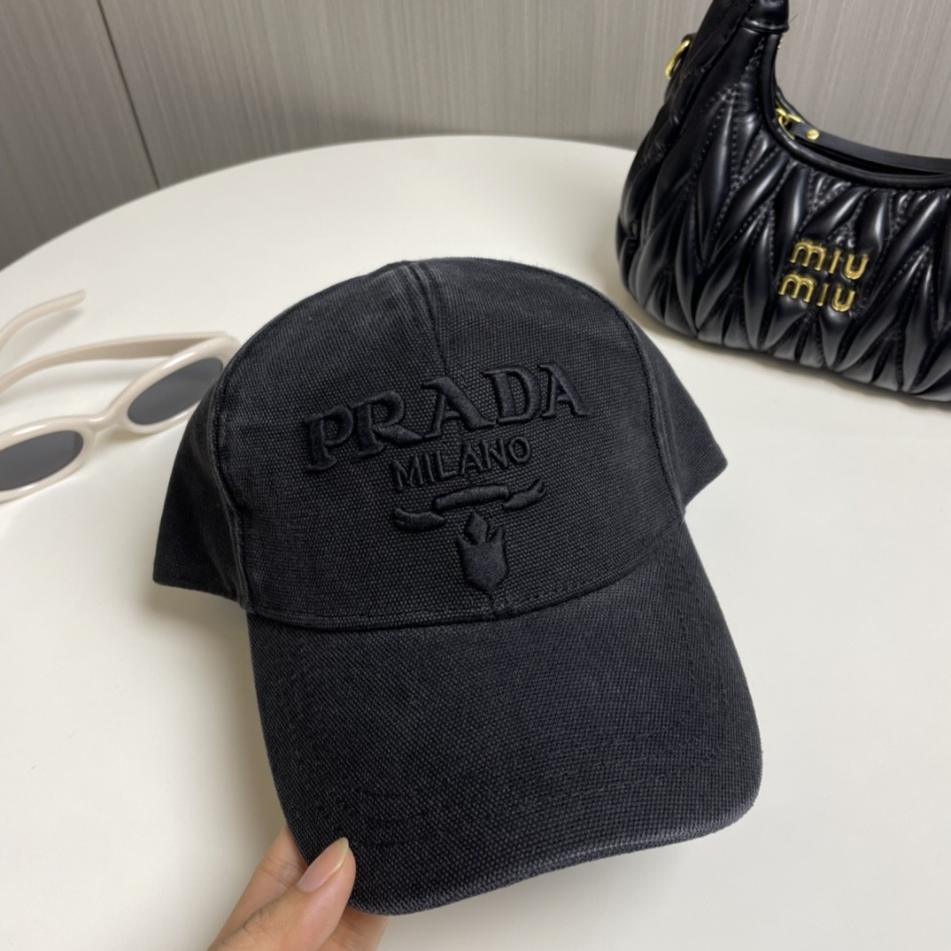 [#4807] Prada baseball cap peaked ca p hat