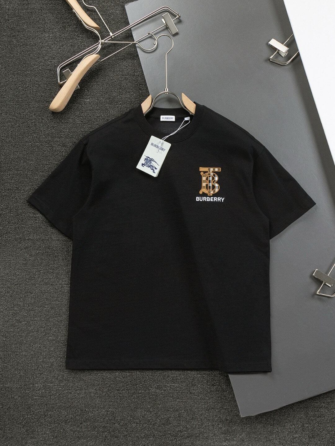 Brown Striped Embroidery T Shirt