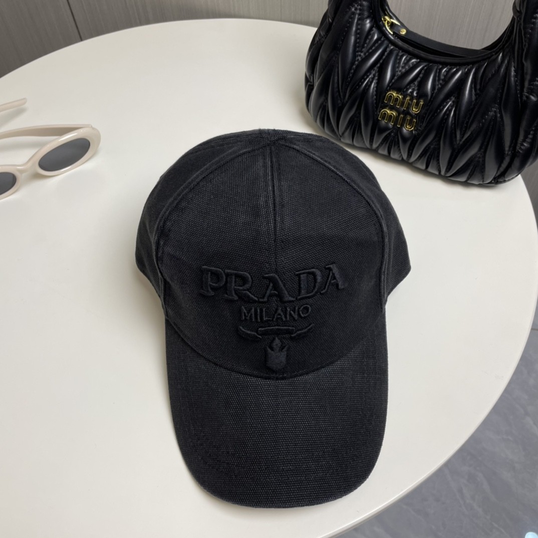 [#4807] Prada baseball cap peaked ca p hat