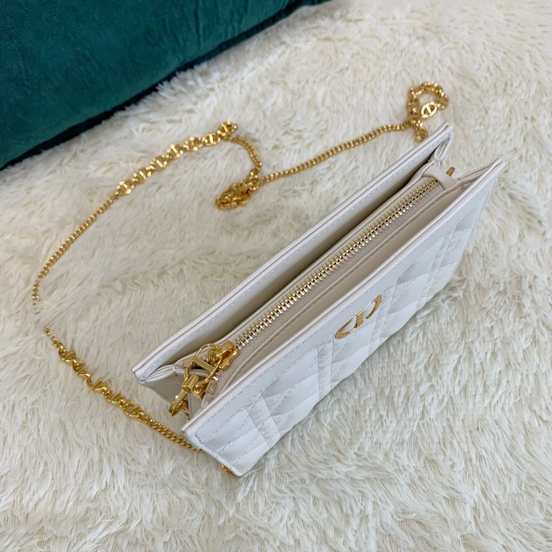 Dior Caro Zipped Pouch With Chain