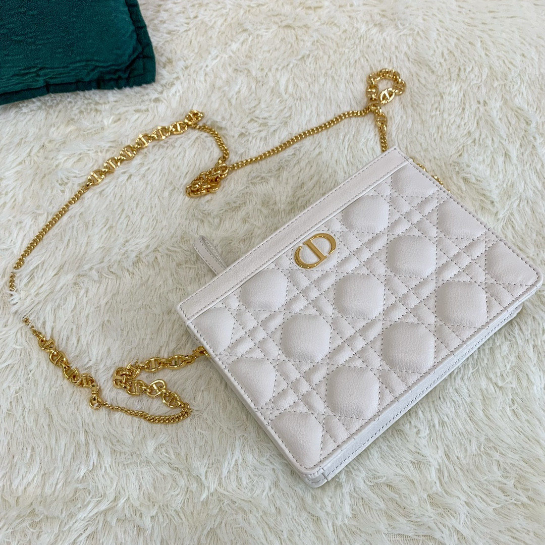 Dior Caro Zipped Pouch With Chain