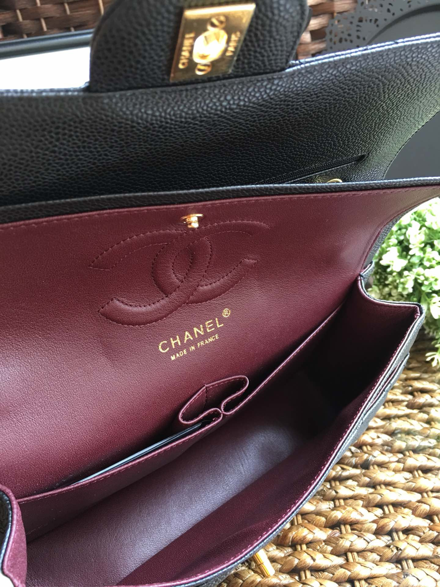 Chanle Classic Double Flap Caviar Leather With Gold Hardware