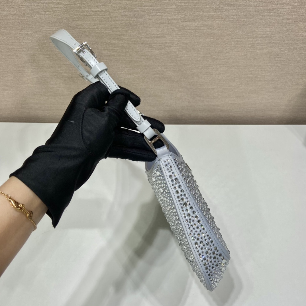 Prada Cleo Satin Bag With Crystals