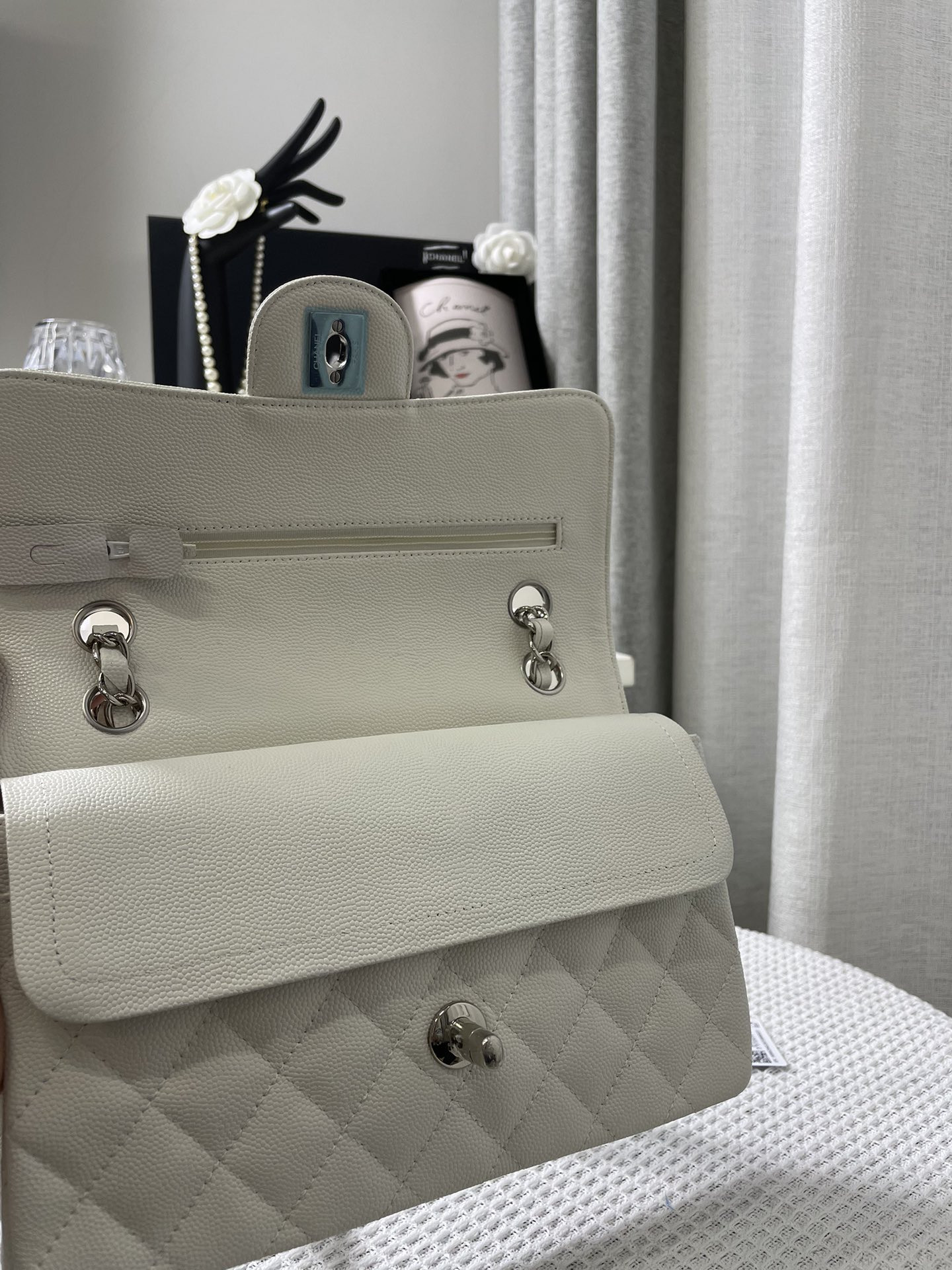 Chanle Small Classic Handbag Silver Hardware