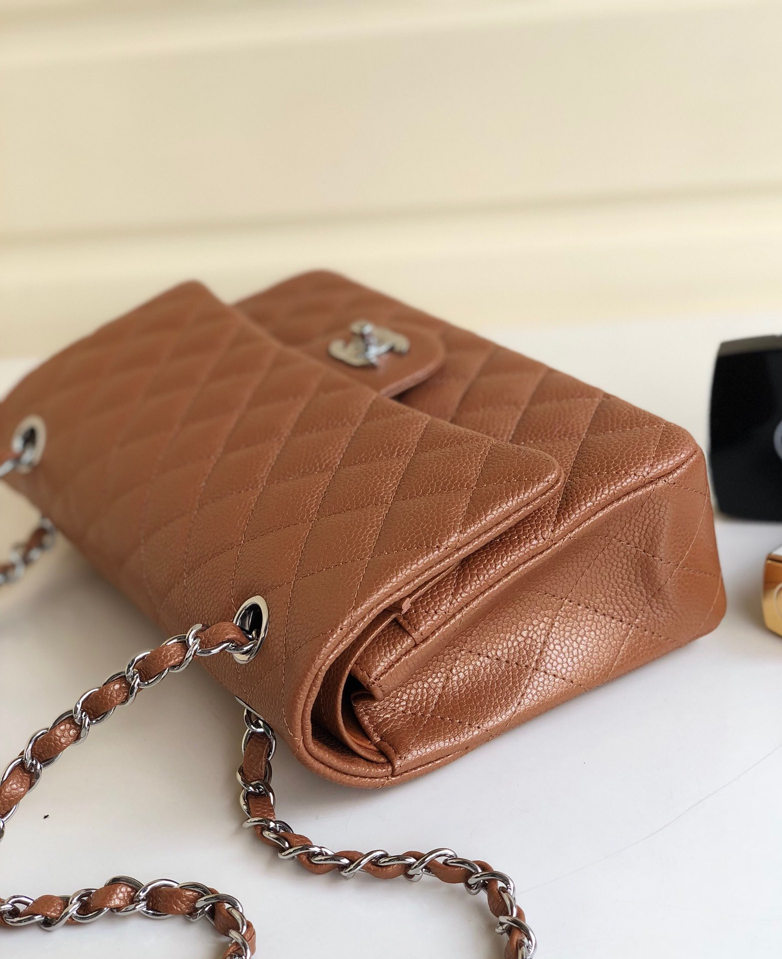 Chanle Classic Double Flap Caviar Silver Hardware