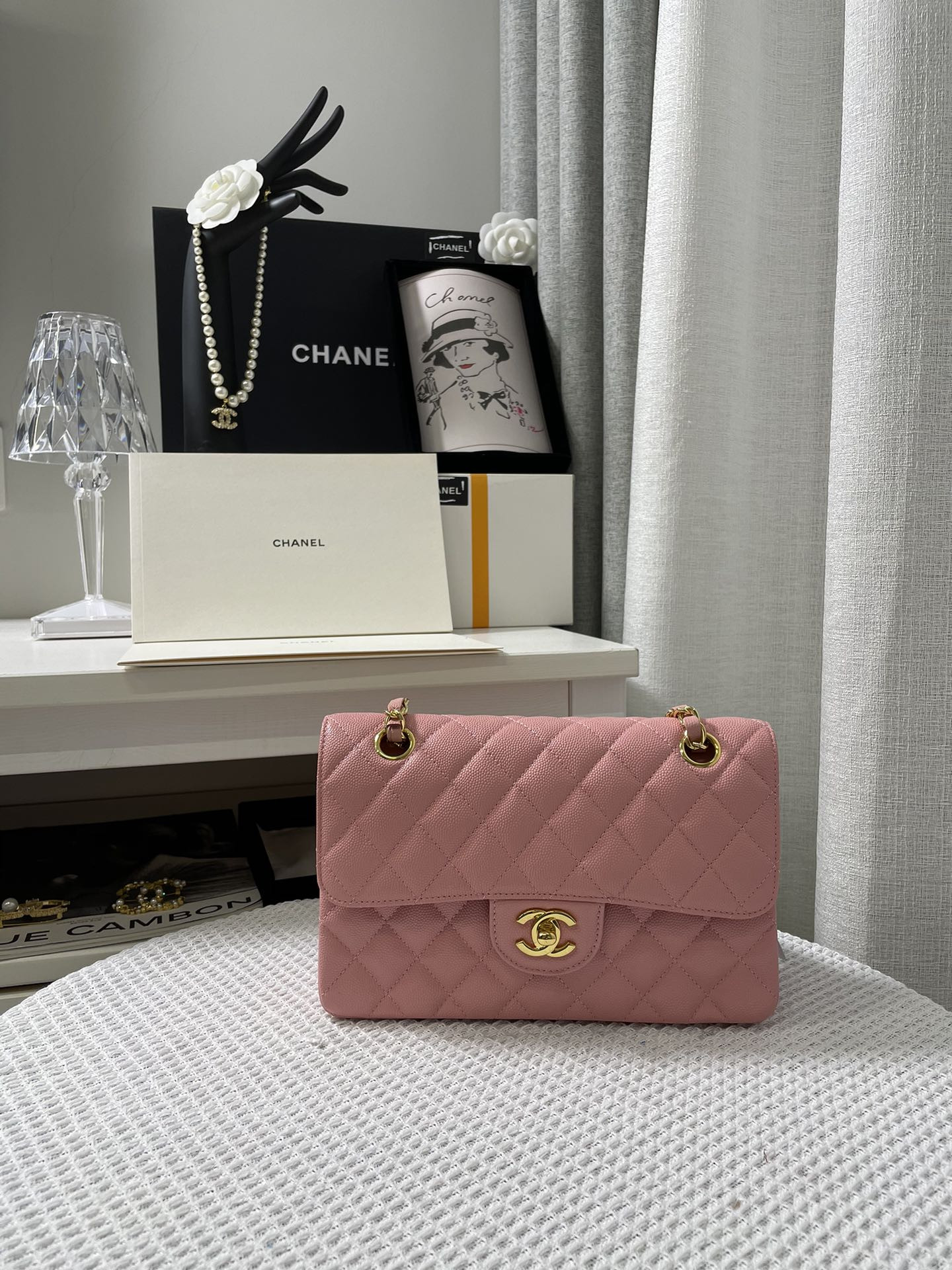 Chanle Small Classic Handbag Gold Hardware