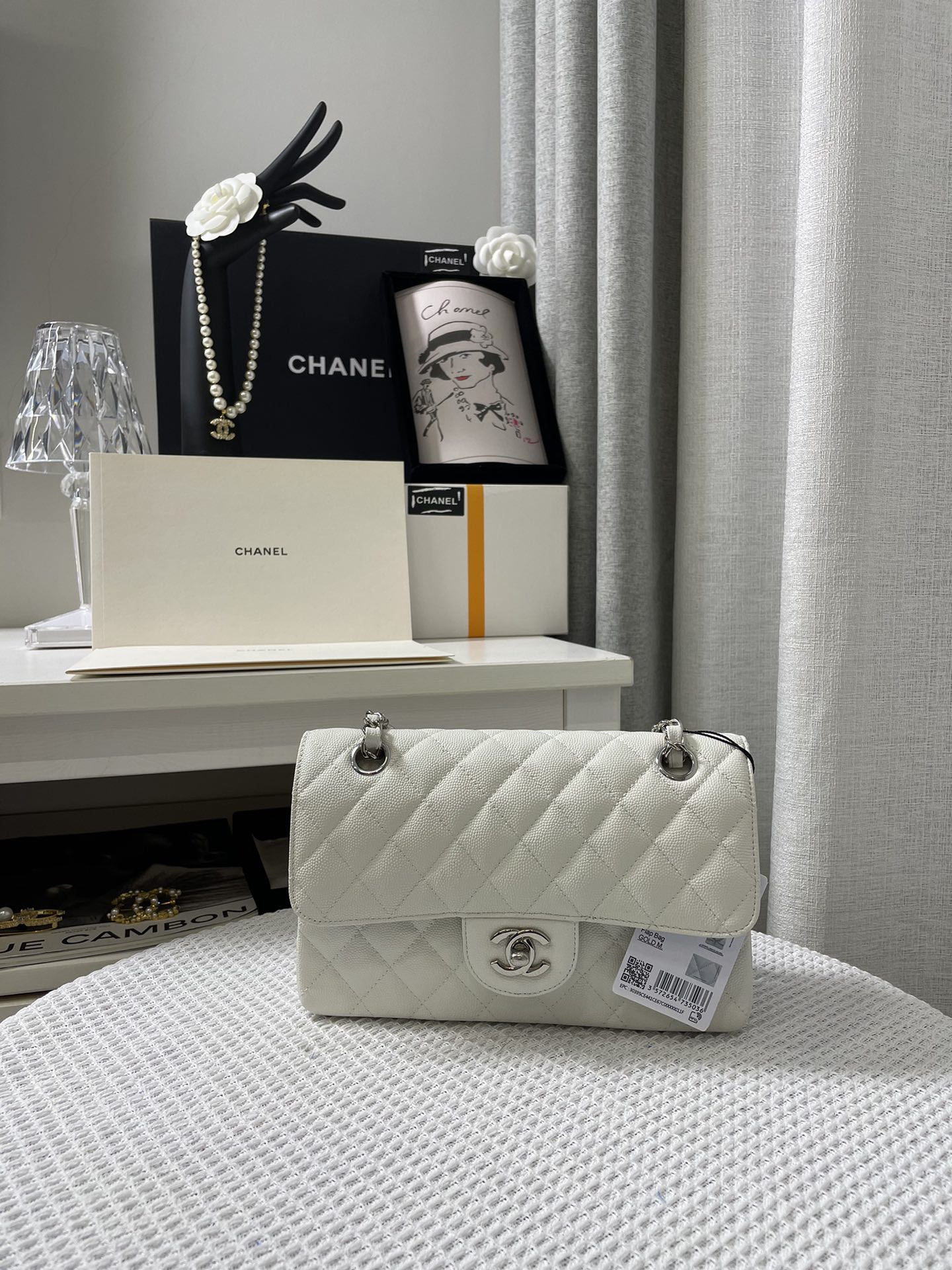 Chanle Small Classic Handbag Silver Hardware