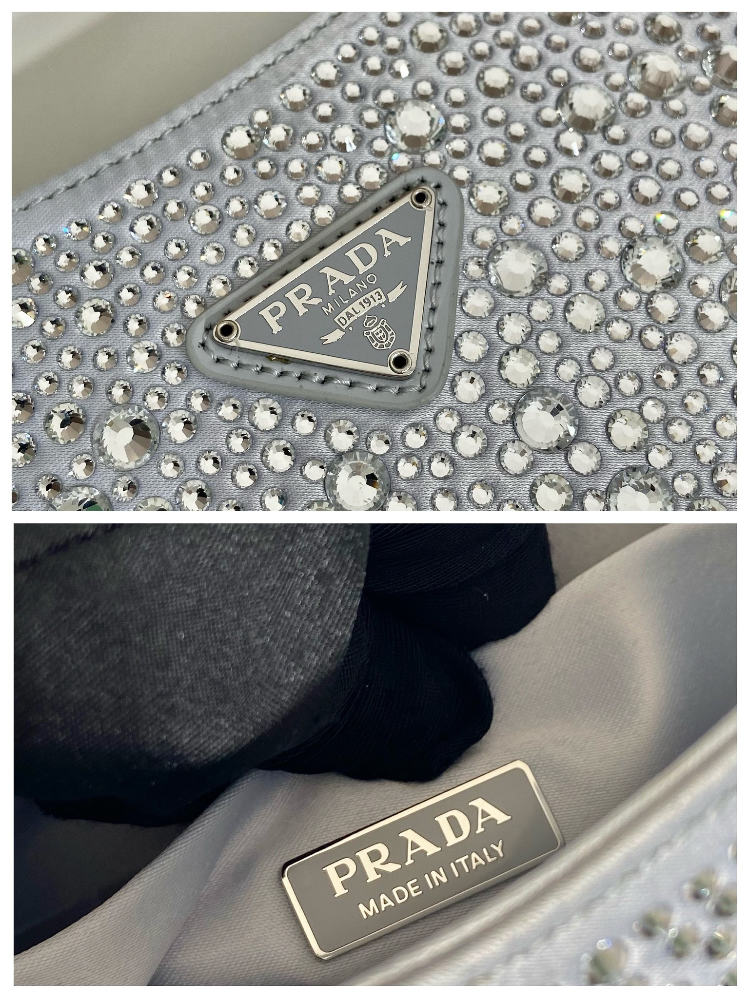Prada Cleo Satin Bag With Crystals