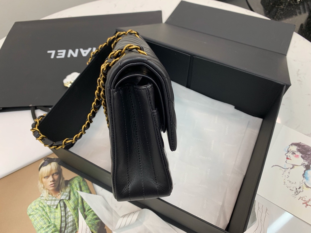 Chanle Classic Flap Bag With Chevron Quilting-lambskin Leather