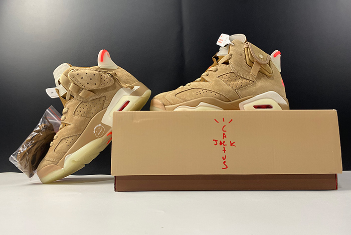 Travis Scott x Air Jordan 6 SP British Khaki / Bright Crimson-Sail  DH0690 200