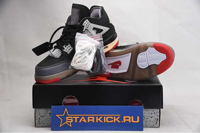 OFF WHITE x Air Jordan 4 “Bred” CV9388 001