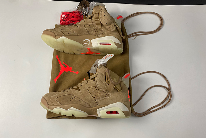 Travis Scott x Air Jordan 6 SP British Khaki / Bright Crimson-Sail  DH0690 200