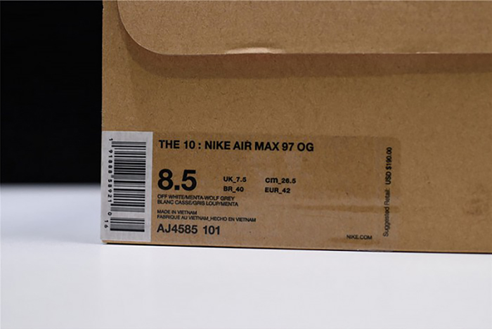 Off White Nike Air Max 97 Menta AJ4585-101