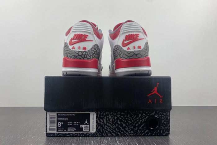 Air Jordan 3 GS  White Gray Red Seal Hook Korean DN3707-160
