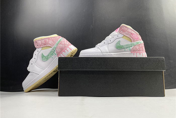Air Jordan 1 Mid GS "Paint Drip"  DD1666-100