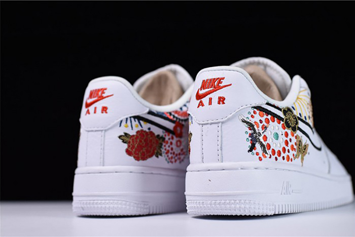 Nike Air Force 1 07 LNY QS Lunar New Year White  Flowers WOMENS  AJ8298-100