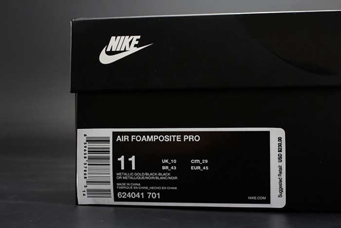 Air Foamposite Pro "Metallic Gold" Black mens 624041-701