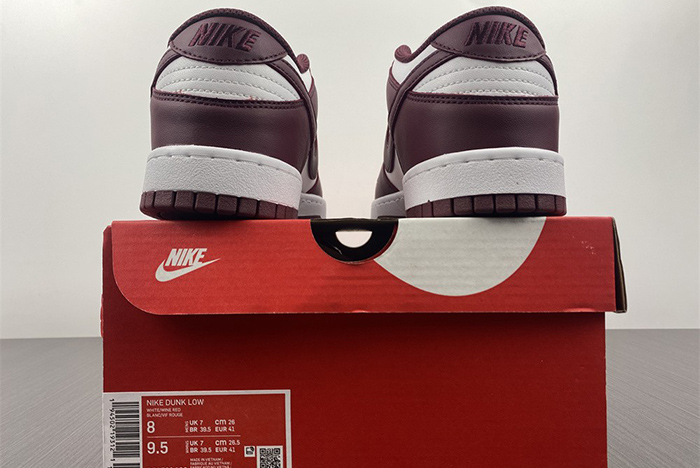 New Nike Dunk Low “Bordeaux” White/Bordeaux  DD1503-108