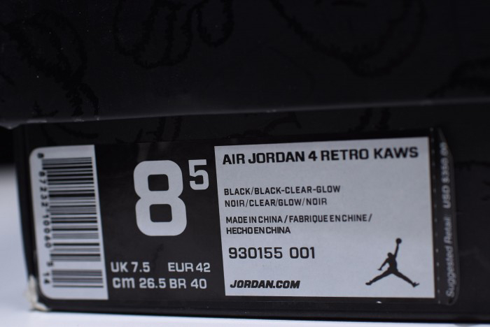 Nike Air Jordan 4 retro kaws black 930155 001