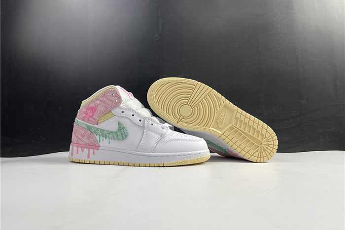 Air Jordan 1 Mid GS "Paint Drip"  DD1666-100