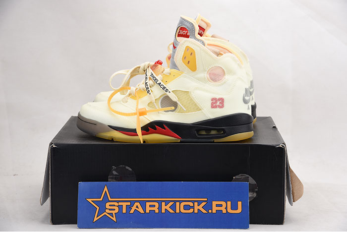 OFF-WHITE x Air Jordan 5 “Sail” DH8565-100