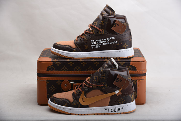 Louis Vuitton x Off-White x Air Jordan 1 Customs MENS AQ0818-158
