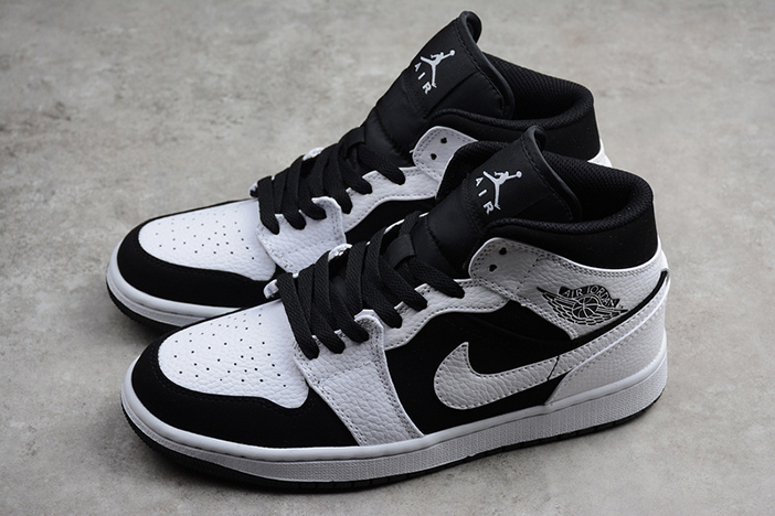 Jordan 1 Mid White Black - 554724-113
