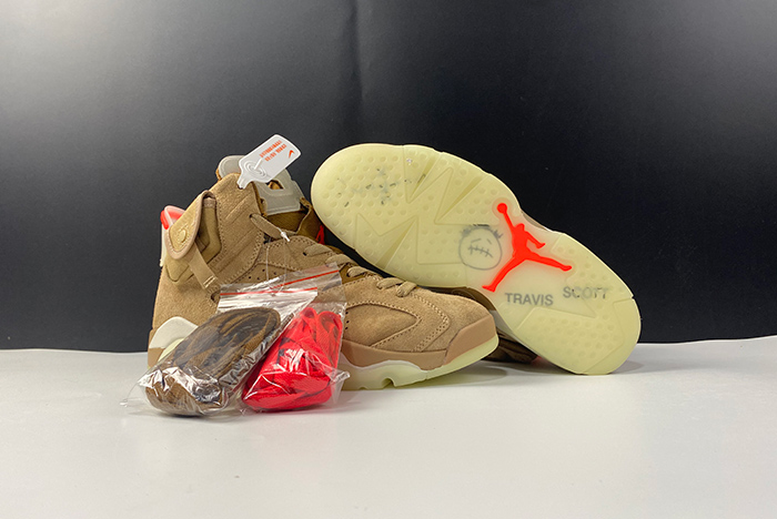 Travis Scott x Air Jordan 6 SP British Khaki / Bright Crimson-Sail  DH0690 200