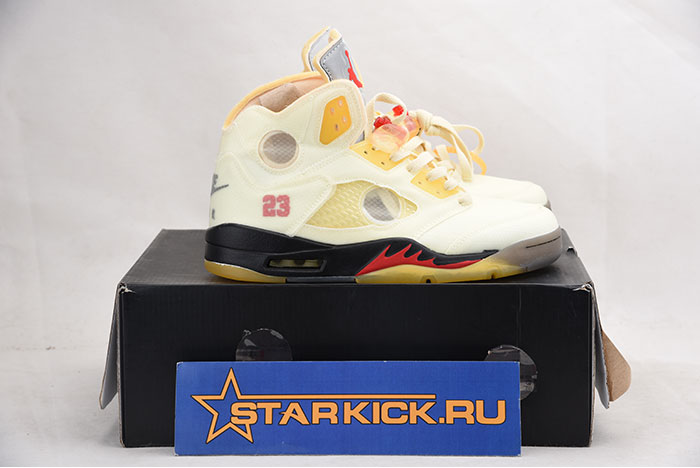 OFF-WHITE x Air Jordan 5 “Sail” DH8565-100