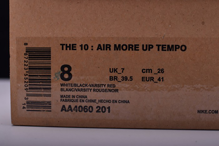 OFF-WHITE X NIKE AIR MORE UPTEMPO MENS  AA4060-201